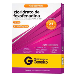 Imagem do produto Cloridrato De Fexofenadina 120Mg 10 Comprimidos Revestidos - Neo Química Genérico