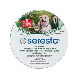 Imagem do produto Coleira Antipulgas E Carrapatos Seresto Para Cães Até 8Kg Com 1 Unidade De 12,5G