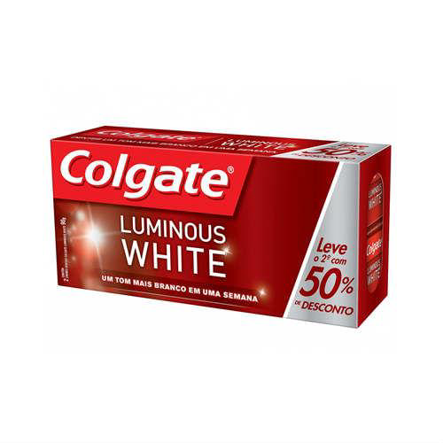 Imagem do produto Colgate Kit 2 Cremes Dentais Luminous White 90G Com 50% Na Segunda Unidade