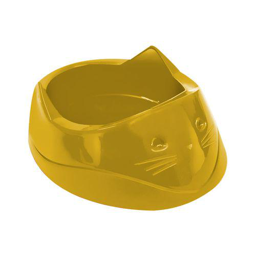Imagem do produto Comedouro Plástico Furacão Pet Cara De Gato 200Ml Amarelo