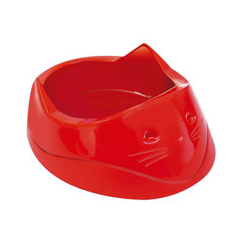 Imagem do produto Comedouro Plástico Furacão Pet Cara De Gato 200Ml Vermelho