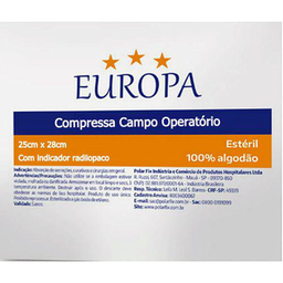 Imagem do produto Compressa Campo Operatório Europa 25Cmx28cm Estéril 05 Unidades