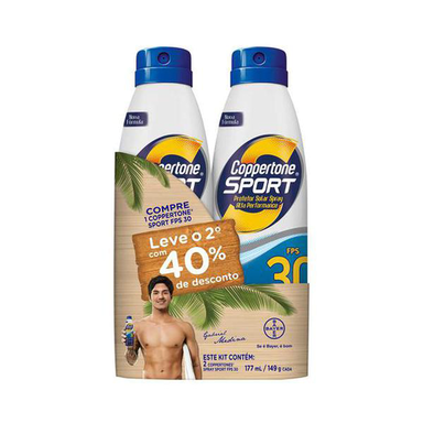 Imagem do produto Coppertone Kit 2 Spray Sport Fps30 Com 40% Na Segunda Unidade