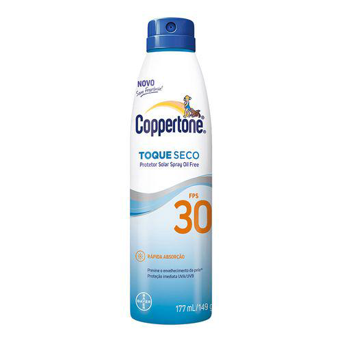 Imagem do produto Coppertone Protetor Solar Toque Seco Spray Fps30 177Ml