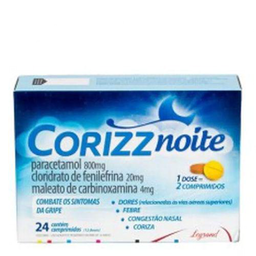 Imagem do produto Corizz Noite 8 Comprimidos Paracetamol E Clor De Fenilefrina E Mal De Carbinoxamina