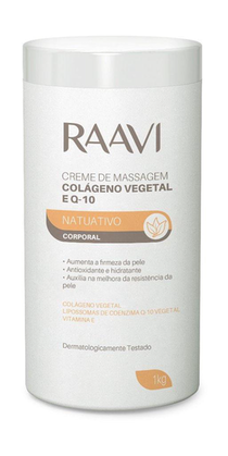 Imagem do produto Creme De Massagem Corporal Q10 + Colágeno Vegetal Raavi 1Kg