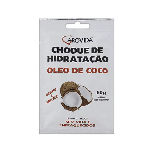 Imagem do produto Creme De Tratamento Arovida Choque De Hidratação Óleo De Coco Sachê Com 50G