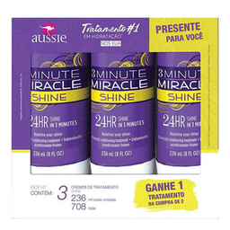 Imagem do produto Creme De Tratamento Aussie Shine 3 Minute Miracle Com 3 Unidades 236Ml Cada Leve 3 Pague 2