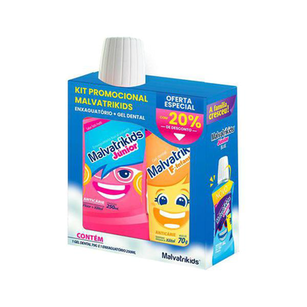 Imagem do produto Creme Dental + Enxaguante Malvatrikids Bucal 70Gr F Infantil + 250Ml Junior Promocional