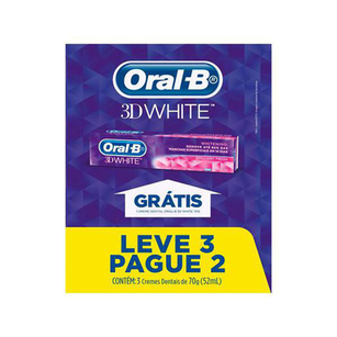 Creme Dental Oralb 3D White Brilliant Fresh 70G Leve 3 Pague 2
