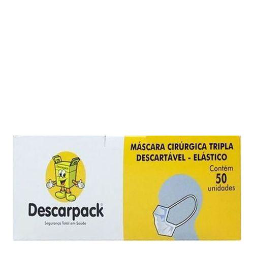 Imagem do produto Descarpack Máscara Cirúrgica Tripla Com Elástico Branca Cartucho Com 50Un