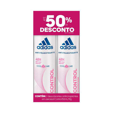 Imagem do produto Desodorante Adidas Feminino Control Aerosol Com 2 150Ml Promo