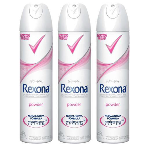 Imagem do produto Desodorante Aerosol Rexona Feminino Powder 175Ml 3 Unidades