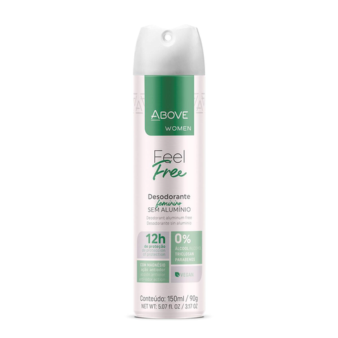 Imagem do produto Desodorante Aerossol Antitranspirante Above Woman Feel Free 150Ml
