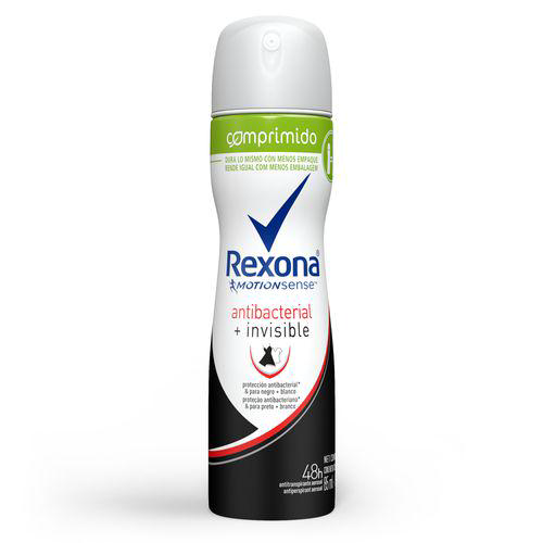 Imagem do produto Desodorante Antitranspirante Rexona Antibacterial + Invisible Aerosol Comprimido 85Ml