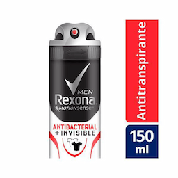 Desodorante Antitranspirante Rexona Men Antibacterial + Invisible Aerosol 150Ml