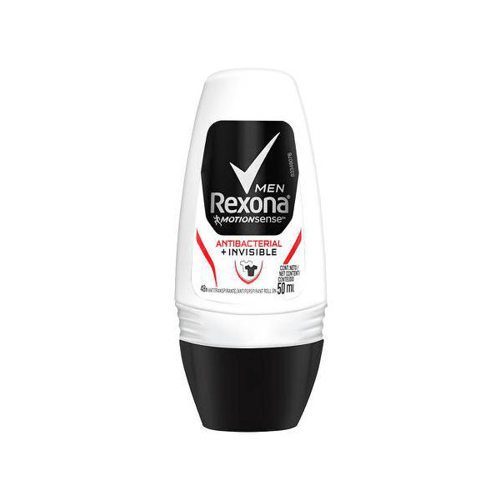 Desodorante Antitranspirante Rexona Men Antibacterial + Invisible Roll On 50Ml