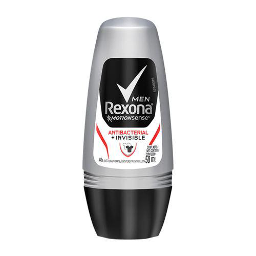 Imagem do produto Desodorante Antitranspirante Rexona Men Antibacterial + Invisible Rollon Com 50Ml