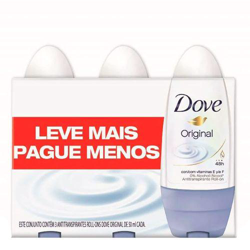 Imagem do produto Desodorante Dove Original Rollon Antitranspirante 48H Com 3 Unidades De 50G Cada Leve Mais Pague Menos