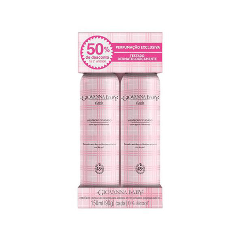Imagem do produto Desodorante Giovanna Baby Aerosol Rosa Com 02Un 150Ml