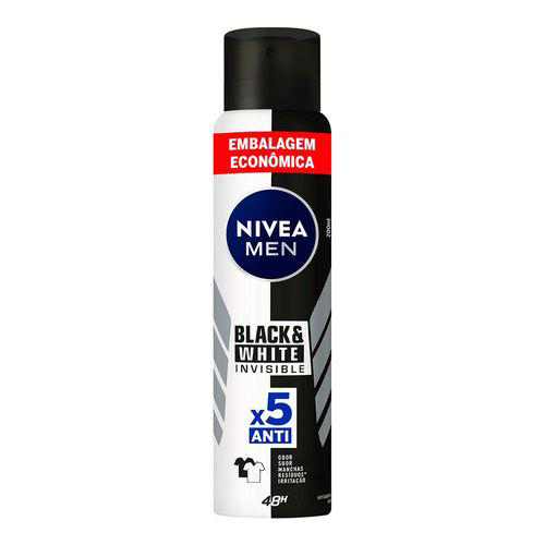 Imagem do produto Desodorante Nivea Men Invisible For Black E White Aerosol Antitranspirante 48H Leve 200Ml Pague 150Ml