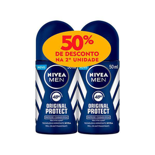 Desodorante Nivea Men Original Protect Rollon 50Ml Com 50% De Desconto Na 2 Unidade