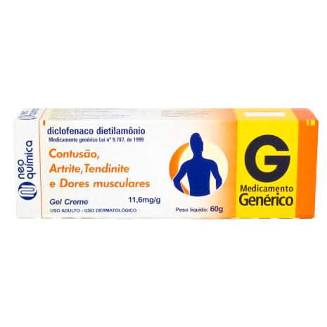 Imagem do produto Diclofenaco - Dietilamônio Gel Com 60 G Brainfarma Genérico