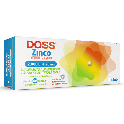 Imagem do produto Doss Zinco Com 60 Capsulas 2000Ui+20Mg