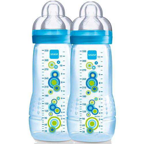 Imagem do produto Double Pack: 2 Mamadeiras Fashion Bottle 330Ml Boys Circles 4M+ Mam