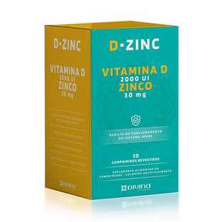 Imagem do produto Dzinc Vitamina D + Zinco Divina Pharma 30 Comprimidos