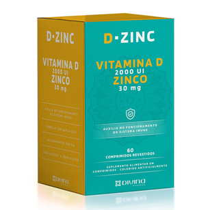 Imagem do produto Dzinc Vitamina D + Zinco Divina Pharma 60 Comprimidos