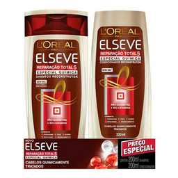 Imagem do produto Elseve Kit Shampoo E Condicionador 200 Ml Reparacao Total 5 Quimica