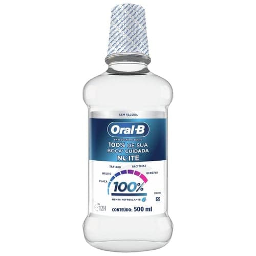 Imagem do produto Enxaguante Bucal Oralb 100% De Sua Boca Cuidada Noite Com 500Ml