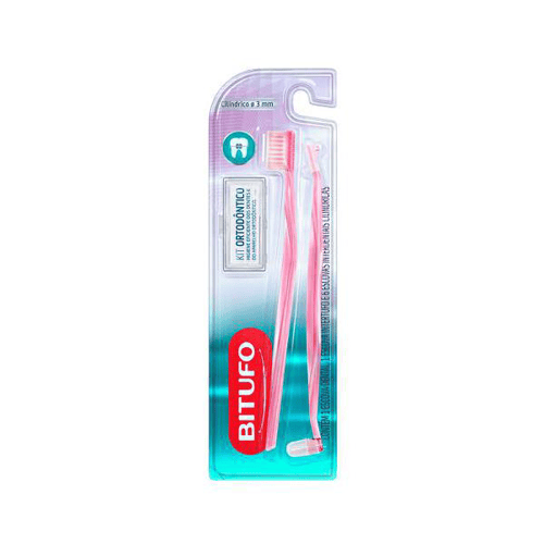 Escova Dental Bitufo Kit Ortodontico Cilíndrico