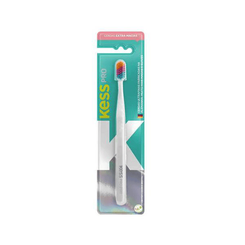 Imagem do produto Escova Dental Kess Pro Colorful Extra Macia Cores Sortidas 1 Unidade + Capa Protetora
