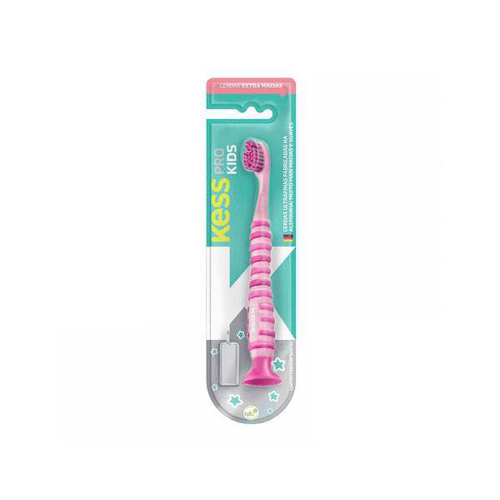 Imagem do produto Escova Dental Kess Pro Kids Com Ventosa Extra Macia Cores Sortidas 1 Unidade + Grátis Capa Protetora