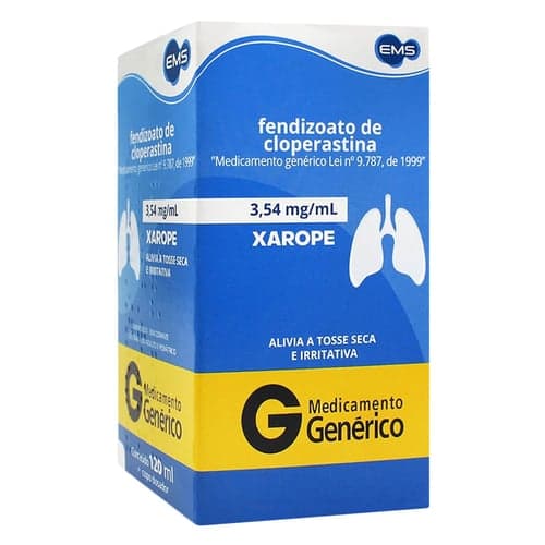 Imagem do produto Fendizoato De Cloperastina - Xarope 3,54Mg/Ml Frasco Com 120Ml + Copo Medidor Oral Ems Genérico