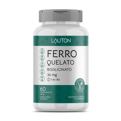 Ferro Quelato Lauton Nutrition 34Mg Com 60 Comprimidos