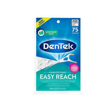 Imagem do produto Fio Dental Dentek Floss Picks Complete Clean Easy Reach Com 75 Unidades
