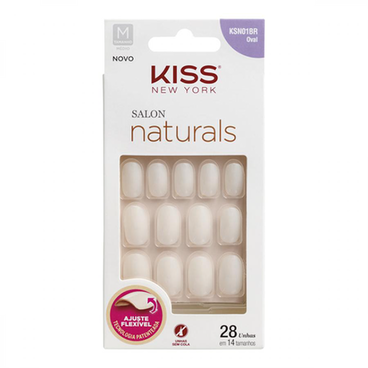 Imagem do produto First Kiss Unha Salon Naturals Oval Medio 28Un Ksn01br