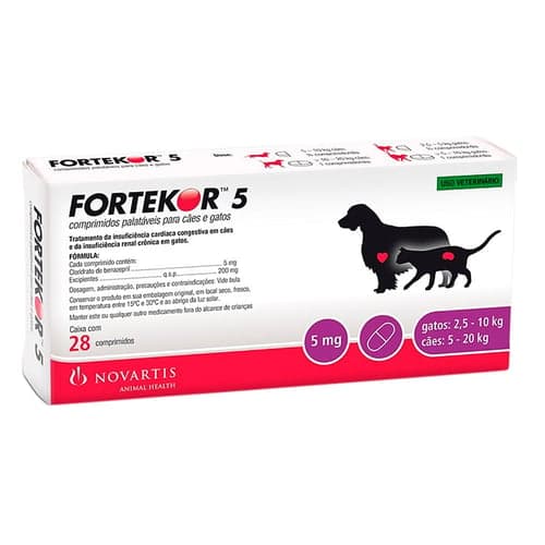 Imagem do produto Fortekor 5Mg Para Cães E Gatos Uso Veterinário Com 28 Comprimidos