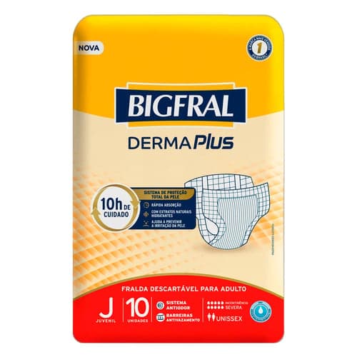 Imagem do produto Fralda Geriátrica Bigfral Derma Plus Juvenil Com 10 Unidades