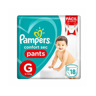 Imagem do produto Fralda Pampers Pants Confort Sec G Pacotao Com 18 Unidades