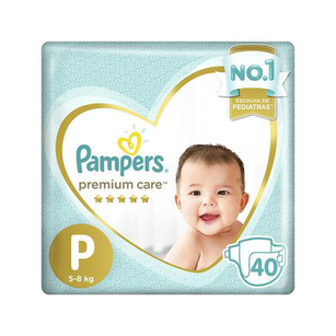 Imagem do produto Fralda Pampers Premium Care Pacote Mega Tamanho P 40 Fraldas Descartáveis