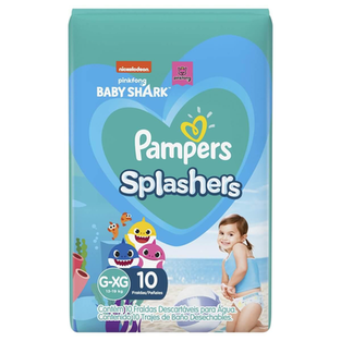 Imagem do produto Fralda Para Água Pampers Splashers Baby Shark Tamanho Gxg 10 Tiras