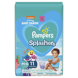 Imagem do produto Fralda Para Água Pampers Splashers Baby Shark Tamanho Mg 11 Tiras