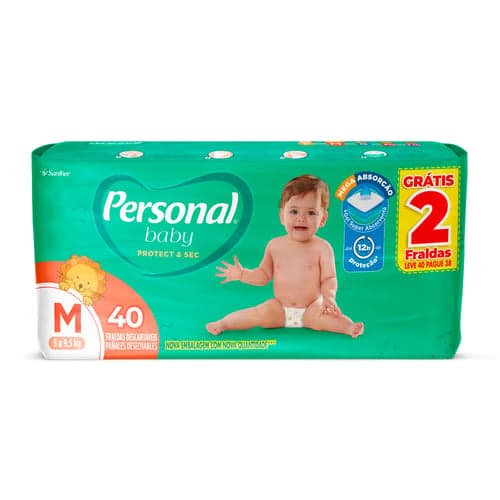 Imagem do produto Fralda Personal Baby Protect & Sec Tamanho M Leve 40 Pague 38