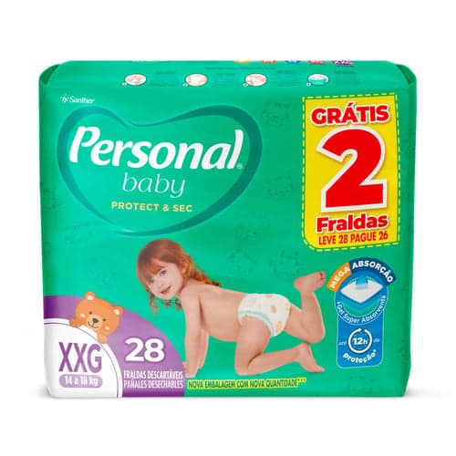 Imagem do produto Fralda Personal Baby Protect & Sec Tamanho Xxg Fraldas Descartáveis