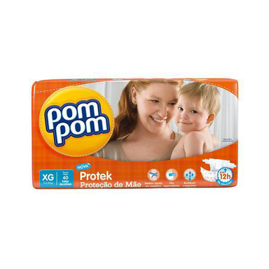 Imagem do produto Fralda Pom Pom Protek Baby Xg Com 40 Unidades
