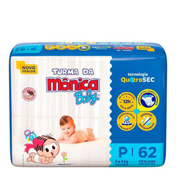 Imagem do produto Fralda Turma Da Monica Baby P Com 62 Unidades